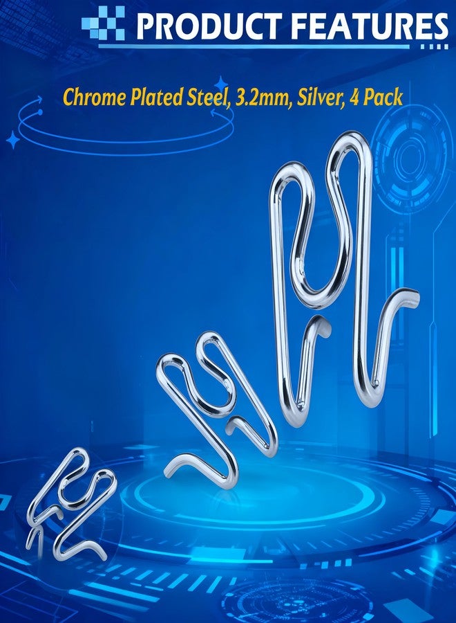 VKQ Dog Training Collar Links, Chrome Plated Steel, 3.2mm, Silver, 4 Pack - Image 4